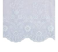 GORGECRAFT 2 Yards Rouleau de Dentelle Coton Blanc Garniture de Dentelle Tissu 26cm pour Décorations de Bord Festonné pour Robe Nappe Rideau Bande de Cheveux