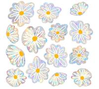 GORGECRAFT 20 Autocollant Attrape Soleil en Forme de Fleur pour Fenêtre Réutilisable Décoratif Non Adhésif en Vinyle pour Portes Coulissantes pour Éviter Les Impacts d'oiseaux Attrape Soleil