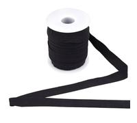 GORGECRAFT 20 m 15mm Ruban Élastique Extensible Pliable en Nylon Noir Bandeau Foe Rouleau de Tricot Souple Pliable Bobine d'emballage pour Élastiques à Cheveux Bandeaux Fabrication de Reliure Ruban