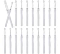 GORGECRAFT 20 Pinceau à Lèvres en Silicone Transparent Blanc Réutilisable pour Maquillage Rouge à Lèvres Brillant Baume Pinceaux Applicateurs Kits D'Outils avec Capuchons de Protection L'Application