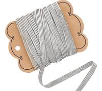 GORGECRAFT 20 Yards 1/4 Pouces Plat Tressé Bande Élastique 6mm Large Argent Cordons Élastiques Bande Mince Ruban pour Couture Artisanat Jupe Ceinture Robe Confection de Vêtements Mercerie