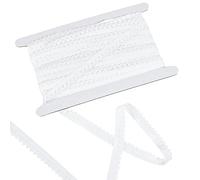GORGECRAFT 20 Yards Bordure en Dentelle Élastique 13mm de Large Blanc Extensible Bord Lingerie Bordure Sangle Crochet Dentelle Cordon Ruban pour DIY Couture Artisanat Vêtement Embellissements