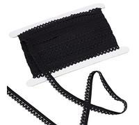 GORGECRAFT 20 Yards Bordure en Dentelle Élastique 13mm de Large Noir Stretch Bord Lingerie Bordure Sangle Crochet Dentelle Cordon Ruban pour DIY Couture Artisanat Vêtement Embellissements Emballage