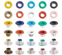 GORGECRAFT 200 lot D'Œillets Métalliques Bicolores pour Tissu Trou de 10mm Petits Œillets Auto Adhésifs en Fer Œillets Quicklet avec Rondelles pour Réparation de Perles Chaussures Cuir Toile Bricolage