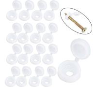 GORGECRAFT 200 pcs Blanc Pli Vis Snap Covers Plastique Charnière Capuchons Obturateur Vis Caps Rondelle Flip Tops Étanche Meubles Clôture Trou Bouchon pour Couvrir Têtes de Vis Protection(S)