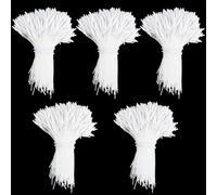 GORGECRAFT 2000 étamine Artificielle (Pistil) en Coton 2mm Pollen Blanc pour Loisirs Créatifs Scrapbooking Décoration de Gâteaux Cartes Bouquets (Noël Mariage etc.).