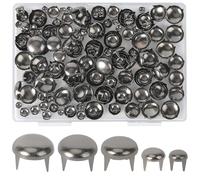GORGECRAFT 200pcs 4/6/8/10/12mm Rivets à Griffes Têtes de Clous Rondes en Forme de Dôme Clous à Pointes Métal Bronze Punk Tête de Champignon Clou à 4 Griffes pour Tissu Chaussures Sacs Jeans