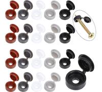 GORGECRAFT 200pcs 5 Couleurs Obturateur Bouchons à Vis en Plastique Couvercle à Charnière Capuchons Vis Pliables Couvercles à Pression Rondelles Rabattables Meubles Clôture Trou Bouchon(S)