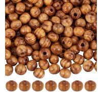 GORGECRAFT 200pcs Perles en Bois de 8mm Rondes Naturelles Petites Perles en Bois de Burlywood Perles D'Espacement en Vrac pour Bracelet Collier Fabrication de Bijoux pour Cheveux Guirlande Suspendue
