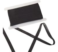 GORGECRAFT 20M*15mm Bande Élastique Tricotée Sangle Extensible Tressée Plate Bobine de Cordon Transparent Tricoté Sangle de Couture pour Robe sous-Vêtements Vêtement Emballage Cadeau Ceinture Noir