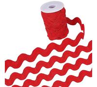 GORGECRAFT 20mm Rouge Vague Pliant Frange Garniture 10 Yards Rick Rack Garniture Ruban Tissé Tressé Tissu Dentelle DIY Couture Artisanat Robe de Mariage Costumes Embellissement Emballage Cadeau Partie