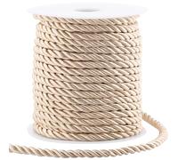 GORGECRAFT 20mX5mm Cordon Torsadé en Polyester Torsadé en Soie Ficelle Décorative Tressée pour D'Intérieur Embrasse de Rideau Ameublement Remise de Diplôme Couture Travaux Manuels PeachPuff