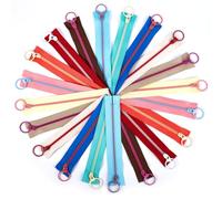 GORGECRAFT 20pcs 10 Couleurs #3 Fermetures à Glissière en Résine Colorée avec Anneaux de 18 cm Fermeture à Glissière en Plastique à Extrémité Fermée Non Séparable pour Sacs Bricolage Tailleur Couture