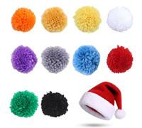 GORGECRAFT 20PCS 10 Couleurs Pompons de Fil 4.6CM Grandes Boules de Pompon Rondes en Laine Multicolores avec Queues pour Chapeaux Écharpe Boucles d'oreilles DIY Arts Créatifs Projets D'Artisanat Fête
