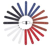 GORGECRAFT 20PCS 5 Couleurs Réutilisable Sangles de Câble en Cuir Attaches de Fixation Organisateur de Cordon Clips de Câble en Cuir PU Gestion des Fils avec Boutons-Pression en Alliage pour Voyage