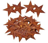GORGECRAFT 20PCS Étoile de Grange Rouillée 97mm Country Rustique Antique Vintage Cadeaux Rusty métal Barn étoile Mural de Porte Décor Mini Grange étoile pour l'artisanat Accents Halloween