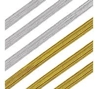GORGECRAFT 21.8Yds Argent Bordure Élastique Métallique Or Paillettes Ruban Bandes Élastiques Bande Tressée Étirement Lourd Étincelle Sangle Cordon Plat Élasticité Cordons en Tricot Artisanat