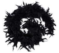 GORGECRAFT 210cm de Long Boa Moelleux Chandelle Plumes de Dinde Mardi Gras Boas de Plumes Noires pour Charleston Femme Idées de Fête Preppy Mariage DIY Artisanat Robe de Danse Costume d'halloween