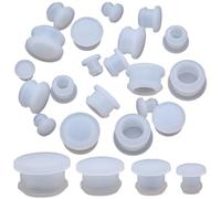 GORGECRAFT 24 Bouchon en Silicone de 4 Tailles pour Salière et Poivrière Bouchon de Sel 7/10.5/13/16.9mm Bouchons de Bouteille de Rechange Bouchons Ronds Blancs Réutilisables pour Bouteilles Tuyaux