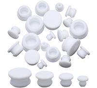 GORGECRAFT 24 Bouchon en Silicone de 4 Tailles pour Salière et Poivrière, Bouchon de Sel Blanc de 5/8/11/15 mm, Bouchons de Bouteille de Rechange, Bouchons Ronds Réutilisables pour Bouteilles Tuyaux