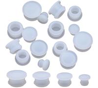 GORGECRAFT 24 Bouchon en Silicone de 4 Tailles pour Salière et Poivrière, Bouchon de Sel de 7/11/13/15 mm, Bouchons de Bouteille de Rechange, Bouchons Ronds Blancs Réutilisables pour Tuyaux Pots