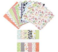 GORGECRAFT 24 Feuille 12 Styles de Papier pour Scrapbooking sur Le Thème de la Ferme Motif Animal de Vache Papier Cartonné de Découpage Simple Face Fournitures de Fond pour la Fabrication de Cartes