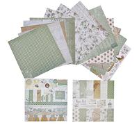 GORGECRAFT 24 Feuilles Jardin Floral Décoratif Artisanat Papier Scrapbook Blocs de Papier Cartonné à Motifs Classiques Fournitures de Journal Photo Carnet Dessin Fond Décor DIY, 12 styles