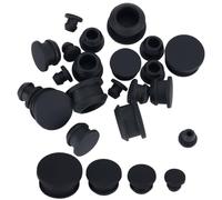 GORGECRAFT 24 pcs 4 tailles Bouchons en Silicone pour Salière et Poivrière Bouchon de Sel de 5/8/11/15mm Bouchons de Bouteille Noirs de Remplacement Bouchons Ronds Réutilisables pour Bouteilles Tuyaux