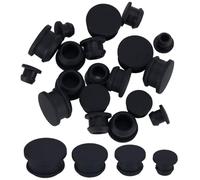 GORGECRAFT 24pcs 4 tailles Bouchons en Silicone pour Salière et Poivrière Bouchon de Sel de 7/10/12/15mm Bouchons de Bouteille de Remplacement Bouchons Ronds Réutilisables pour Bouteilles Tuyaux, Noir