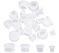 GORGECRAFT 24pcs 4 tailles Bouchons en Silicone pour Salière et Poivrière Bouchon de Sel de 7/10/13/16mm Bouchons de Bouteille de Remplacement Bouchons Ronds Réutilisables pour Bouteille Tuyaux, Blanc