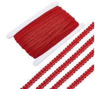 GORGECRAFT 25 m X 7mm de Galon Décoratif en Polyester Rouge Ruban de Dentelle Tissé en Forme de Mille Pattes pour Costume Rideau Abat Jour Couture Artisanat Décoration D'Intérieur Bijoux