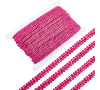 GORGECRAFT 25m Tissé Gimp Garniture 7mm Décoratif Mille Pattes Tresse Dentelle Garniture Tissu Tissé Ruban Rideau Ameublement Bord Applique pour Couture Costume Housse Abat Jour Intérieure Fuchsia