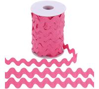 GORGECRAFT 25ydsX10mm Rick Rack Trim Wave Fringe Trim Deep Pink Wavy Bending Ribbon RIC Rac Sangle Edge Zig Zag Braid Lace Trim avec Bobine pour Bricolage Couture Artisanat Emballage Cadeau