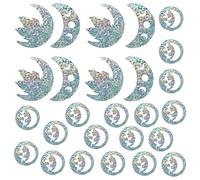 GORGECRAFT 26PCS Lune Fenêtre S'Accroche Anti Collision Arc-en-Ciel Fenêtre Verre Alerte Prisme Décalques pour Oiseaux Frappe Non Adhésif pour Portes Coulissantes Fenêtres en Verre Attrape-Soleil