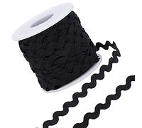 GORGECRAFT 27 yard/25 m Rick Rack Garniture Ruban Vague Couture Pliage Frange Garniture 5mm/0.2 Pouces pour Couture Fleur Faire Mariage Partie Dentelle Ruban Artisanat (Noir)