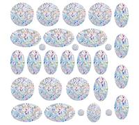 GORGECRAFT 29PCS Rond Ovale Fenêtre Adhère Anti Collision Arc-en-Ciel Fenêtre Verre Alerte Prisme Décalques pour Oiseaux Frappe Film Vinyle Non Adhésif pour Portes Coulissantes Fenêtres