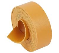 GORGECRAFT 2m de Long Bandes de Ceinture en Cuir Plat Jaune Vif Bracelet en Cuir Double Face 25mm de Large Rouleau de Sangle en Cuir PU Souple pour Artisanat Collier d'animal Bretelles Chapeau Bandes