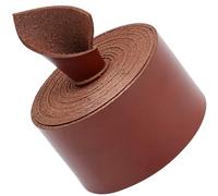 GORGECRAFT 2mx37.5mm Cordon en Cuir Plat Sangle en Véritable Cuir Bandes de Cuir Brillant de 1.2mm D'Épaisseur Fils en Cuir Cordes pour Bricolage Artisanat Poignées de Ceinture,Selle Marron