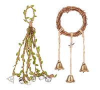GORGECRAFT 2PCS 2 Style Cloches de Sorcière Protection pour Accroche-Porte Sorcière Carillons Éoliens Magiques Cloches de Protection de Maison Effacées à la Main Énergie Négative Fournitures