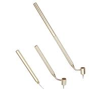 GORGECRAFT 2PCS 9mm Fine Line Precision Touch Up Peinture Stylo Détaillant Fluide Écrivain Applicateur de Peinture Portable Dessin Stylo Or Construction Pointe Inclinée pour Rock Chips Scratch Repair