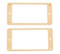 GORGECRAFT 2PCS Vintage Creamy Forge Plastique Pickup Cover Humbucker Pickup Montage Cadre Incurvé Bas Pickup Montage Anneau Ensemble pour Guitare Pont Cou Instrument de Musique Accessoires
