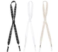 GORGECRAFT 3 Couleurs Réglables pour Sangle de Chapeau Cordon de Menton de Rechange Coupe Vent Cordon de Maintien en Dentelle Noir et Blanc avec Boucle à Ressort Cordon pour Femmes Chapeaux à Bord