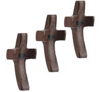 GORGECRAFT 3 pièce Croix en Bois avec Cœur en Bois Marron Crucifix en Forme d'amour Encouragement Poche du Bout des Doigts Petit Pouce Tenant la Main Croix pour Prier Superbe Noël Pâques