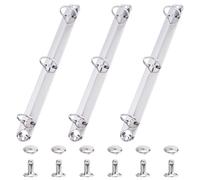 GORGECRAFT 3 pièce de Mécanisme de Reliure à 3 Anneaux en Métal de Remplacement Kit de Pinces à Charnière en Fer pour Reliure à Feuilles Mobiles 3 Joints Toriques Clips Épines de Reliure Peignes