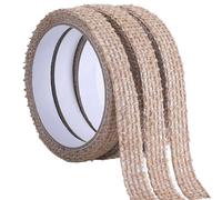 GORGECRAFT 3 Rouleaux de Ruban de Lin de 1.5cm de Large en Toile de Jute, Ruban de Masquage Décoratif, Ruban Collant, Garniture Artisanale, Ruban Adhésif Autocollant pour Scrapbooking Artisanat