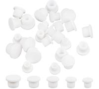 GORGECRAFT 30 bouchon de Bouteille en Silicone Blanc Bouchon de Tube en Caoutchouc de Remplacement Bouchon de Salière et Poivrière de 9/10/12/13.5/15mm Couvercles D'Extrémité Souples et Réutilisables