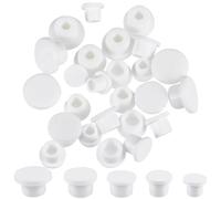 GORGECRAFT 30 bouchon de Trou en Silicone de 5 tailles Bouchon de Tube en Caoutchouc de Remplacement Étanche, Bouchon de Bouteille Blanc de 9.5~15mm de Diamètre Intérieur Couvercle D'Extrémité Souples