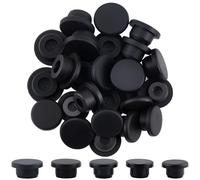GORGECRAFT 30 Bouchon de Trou en Silicone de 5 Tailles Rond en Caoutchouc Noir Étanche, Couvercle D'Extrémité de Trou de Bouton, Bouchon Souple et Flexible Adapté aux Bouteilles de 17-21mm