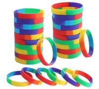 GORGECRAFT 30 Bracelet en Silicone pour Gay Pride Bracelets en Caoutchouc Arc-en-Ciel Cadeaux en Vrac Accessoires de Décoration de Fête Fournitures pour Hommes Gays et Lesbiennes Défilés LGBT