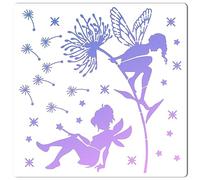 GORGECRAFT 30 cm Fée Pochoir Plastique Dessin Pochoirs Réutilisable Peinture Modèles DIY Décoratif Pissenlit Étoile Modèle Modèle Artisanat pour Scrapbooking Meubles Mur Bois Papier Décor